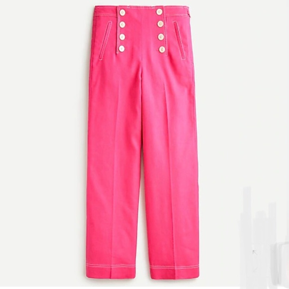 NWT J Crew Peyton Sailor Pant in Stretch Linen - Picture 3 of 14